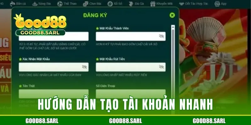 Hướng dẫn tạo tài khoản nhanh cho tân binh